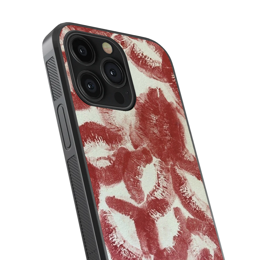 Kisses Abstract Glass Phone Case