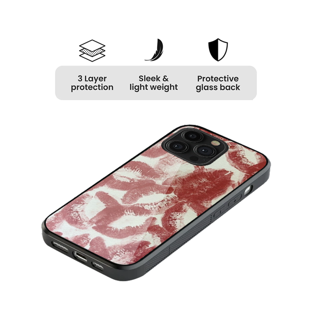 Kisses Abstract Glass Phone Case
