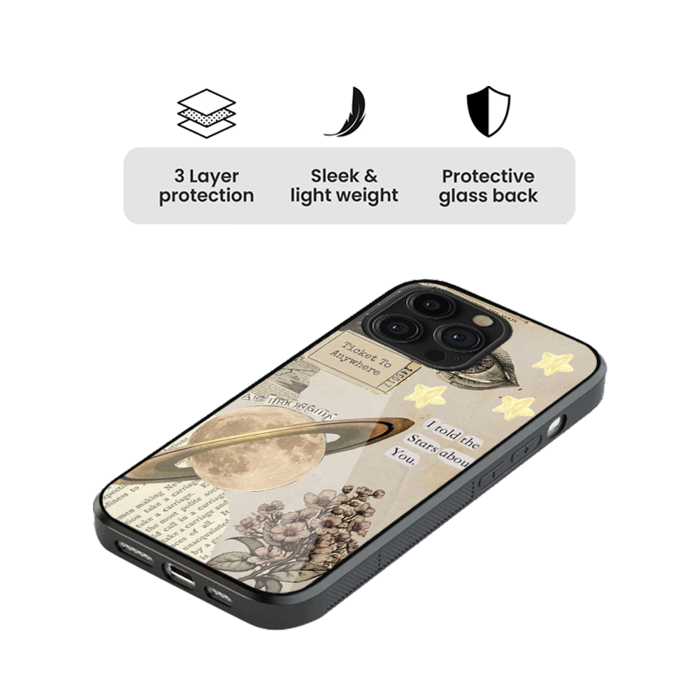 Ticket Vintage Glass Phone Case