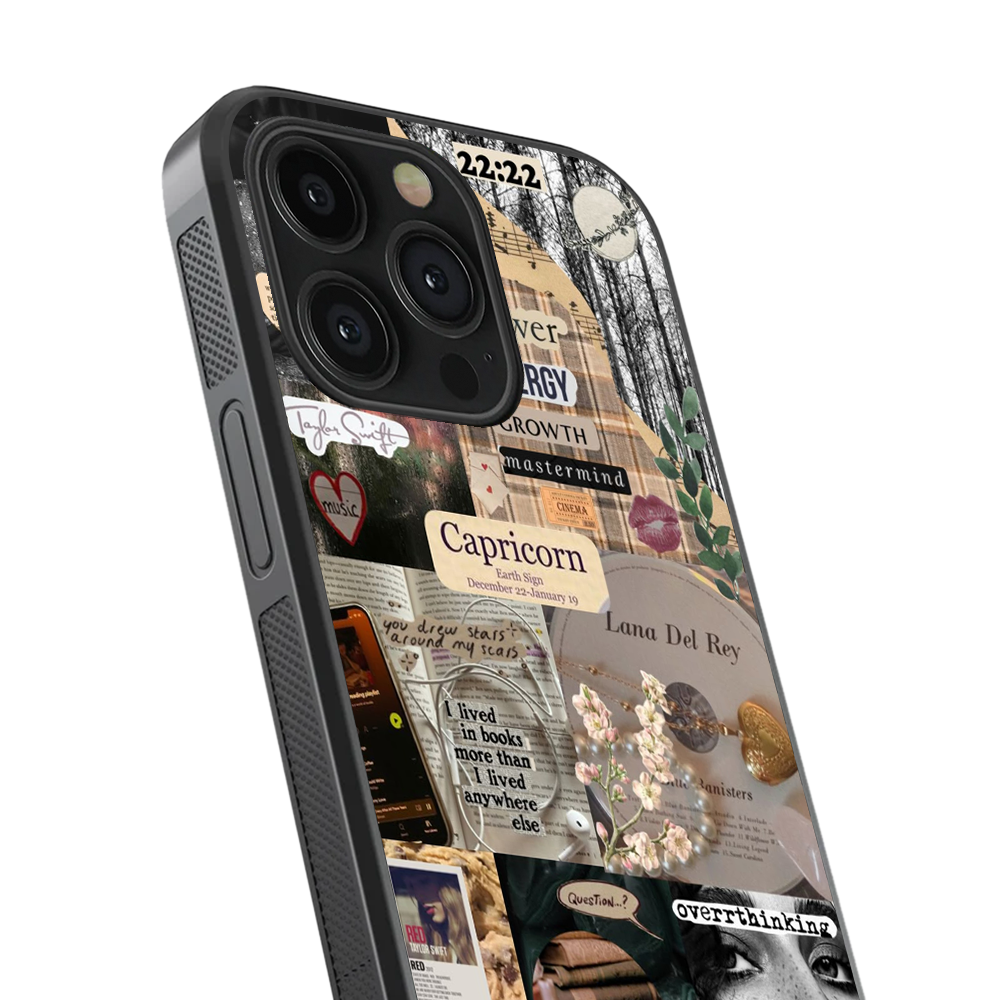 Capricorn Aesthetic Zodiac Sign Glass Phone Case