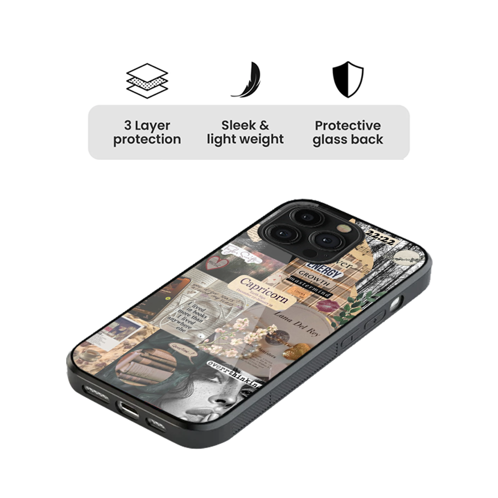 Capricorn Aesthetic Zodiac Sign Glass Phone Case