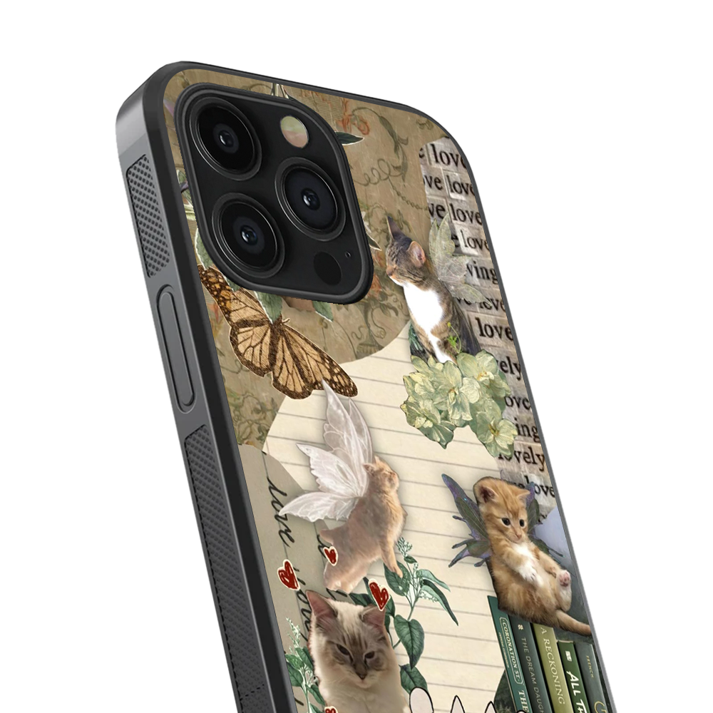 Kitty Vintage Glass Phone Case