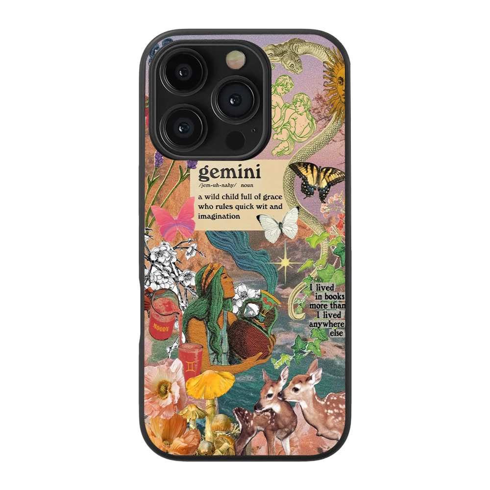 Gemini Aesthetic Zodiac Sign Glass Phone Case