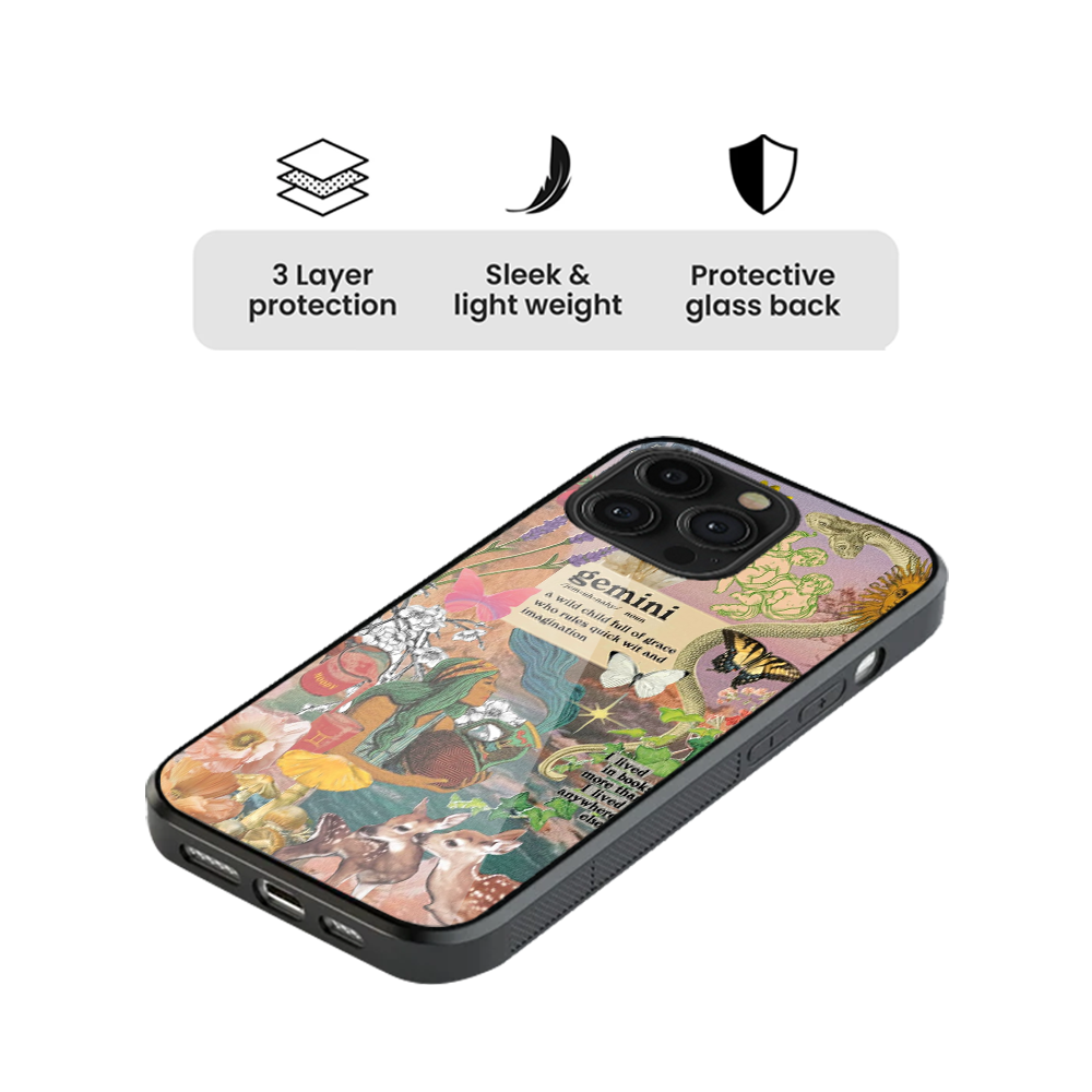 Gemini Aesthetic Zodiac Sign Glass Phone Case