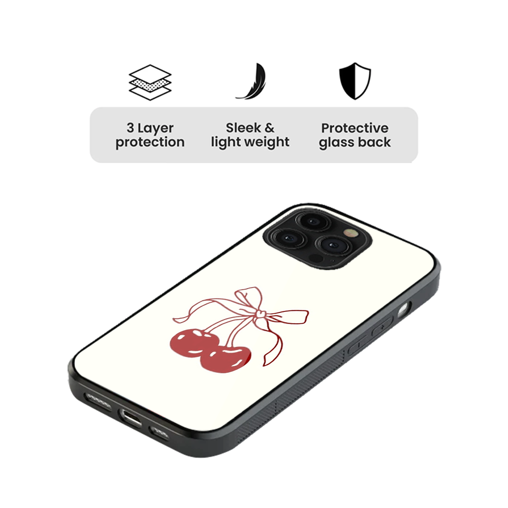 Cherry Bow Abstract Glass Phone Case