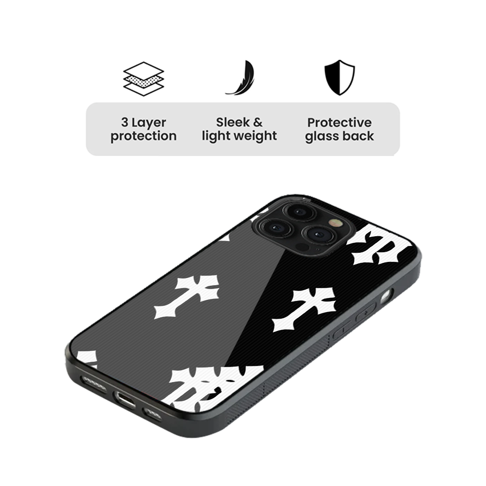 Gothic Cross Glass Phone Case