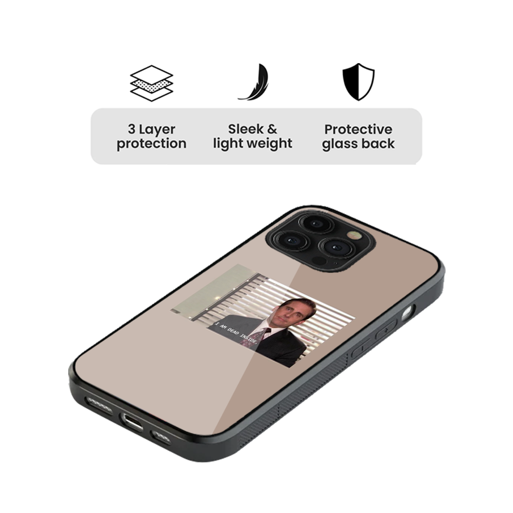 Dead Inside Mood Glass Phone Case