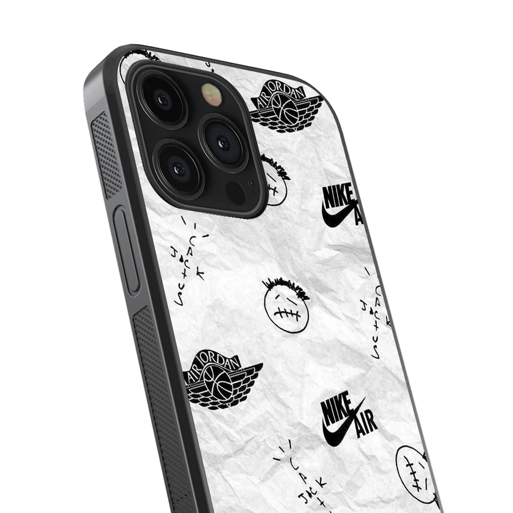 Nike Air X Air Jordan X Cactus Jack Logo Glass Phone Case