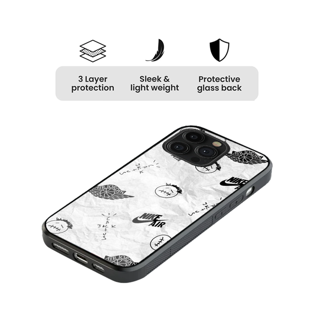 Nike Air X Air Jordan X Cactus Jack Logo Glass Phone Case