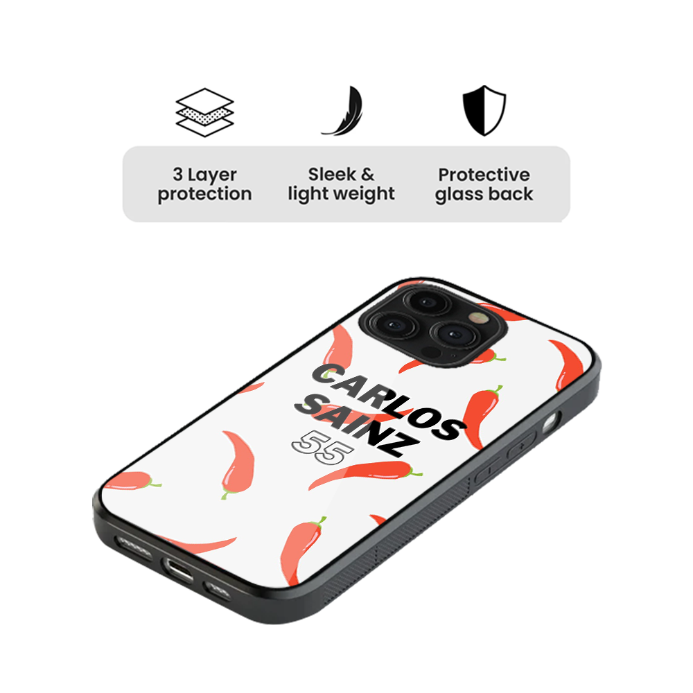 F1 Carloz Sainz Pop Culture Glass Phone Case