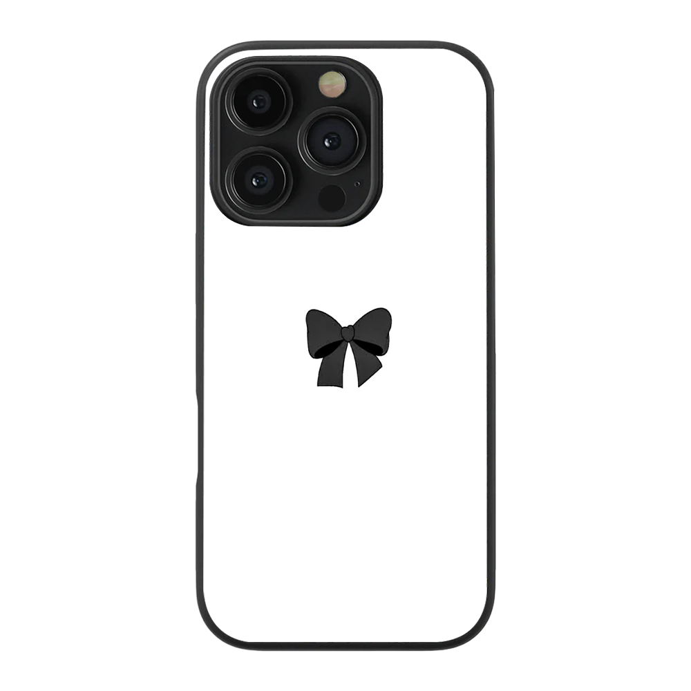 Black Bow Y2K Glass Phone Case