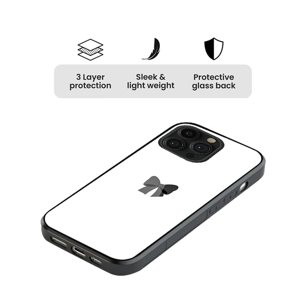 Black Bow Y2K Glass Phone Case