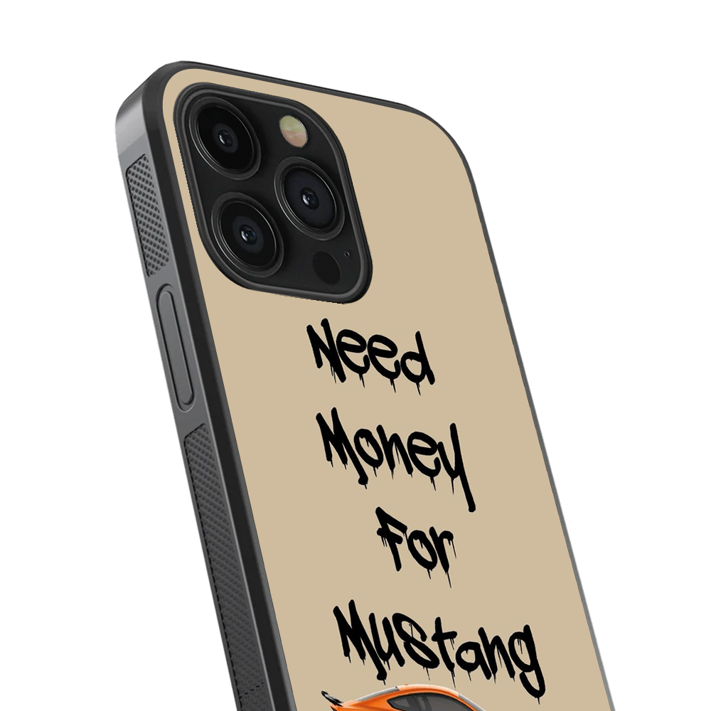 Money For Mustang Pop Culture Glass Phone Case