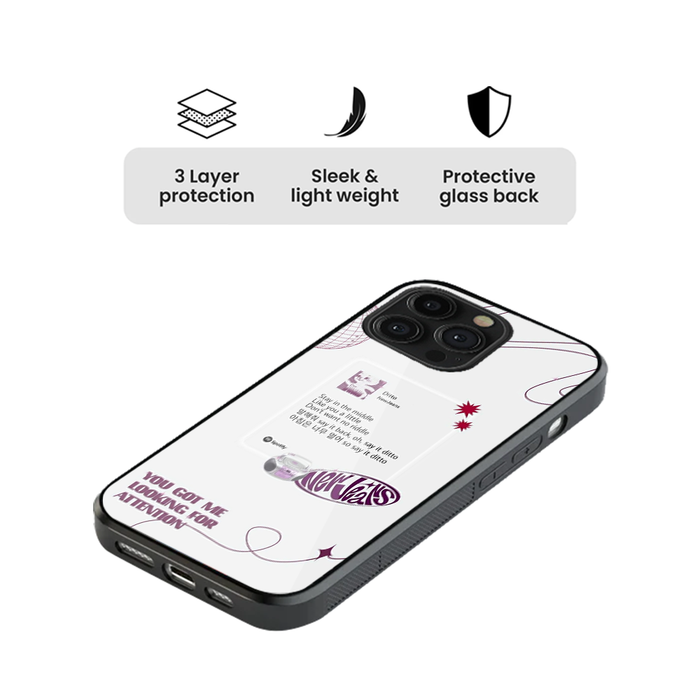 New Jeans Ditto Spotify Glass Phone Case