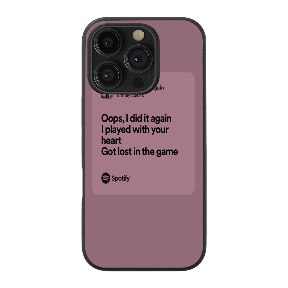 Britney Spears Oops, I Did It Again Spotify Glass Phone Case