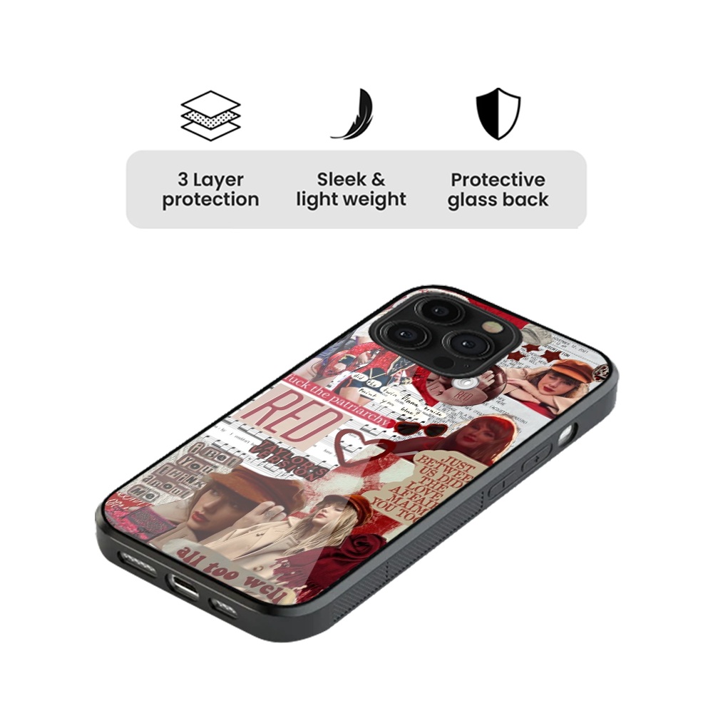 Tylor Swift Red Aesthetic Pop Culture Glass Phone Case