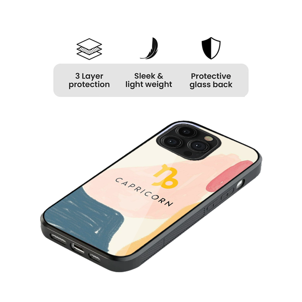 Capricon Zodiac Sign Glass Phone Case