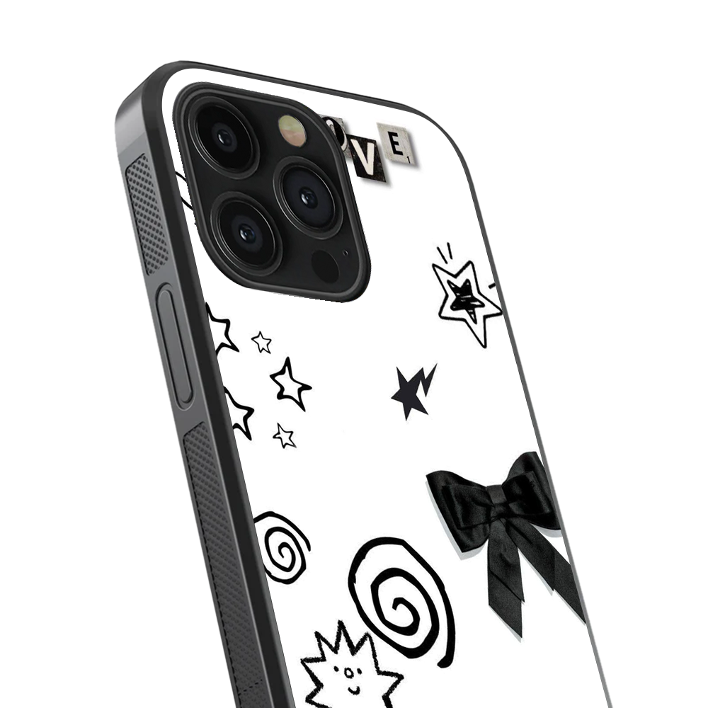 Playful Doodle X Scrapbook Glass Phone Case