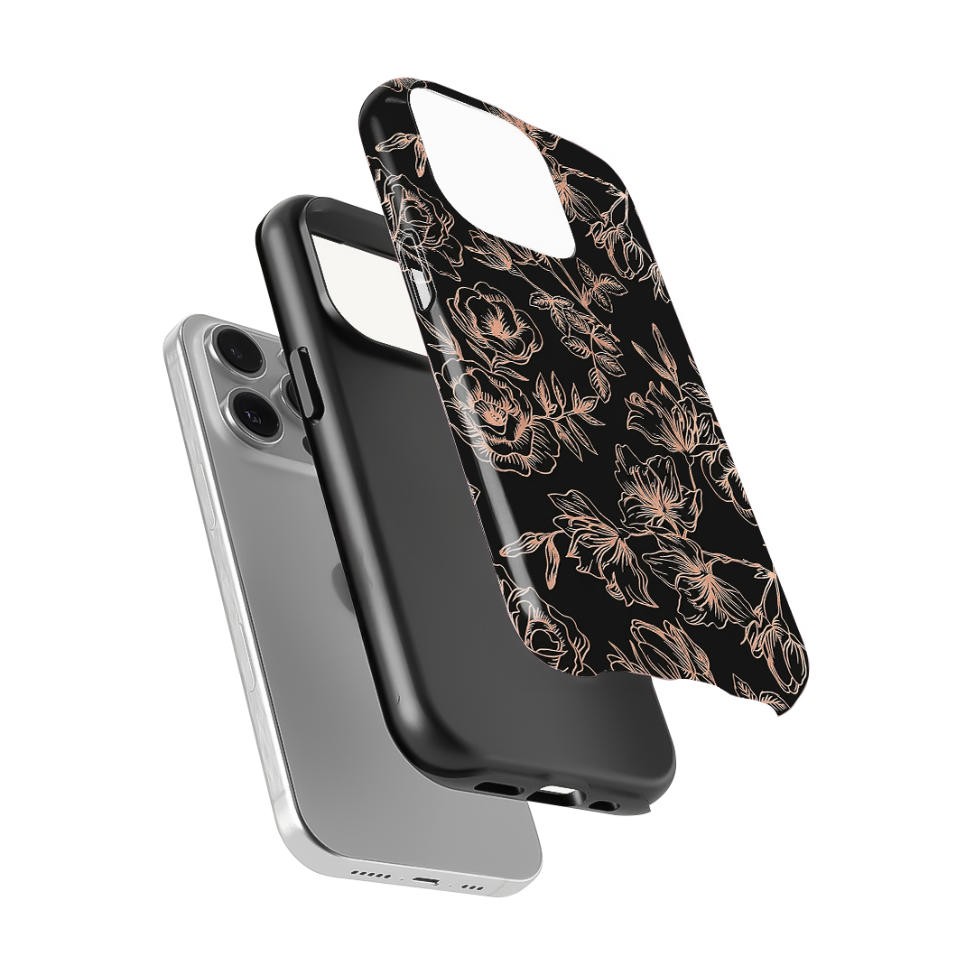 Floral Rose Gold Chrome Phone Case