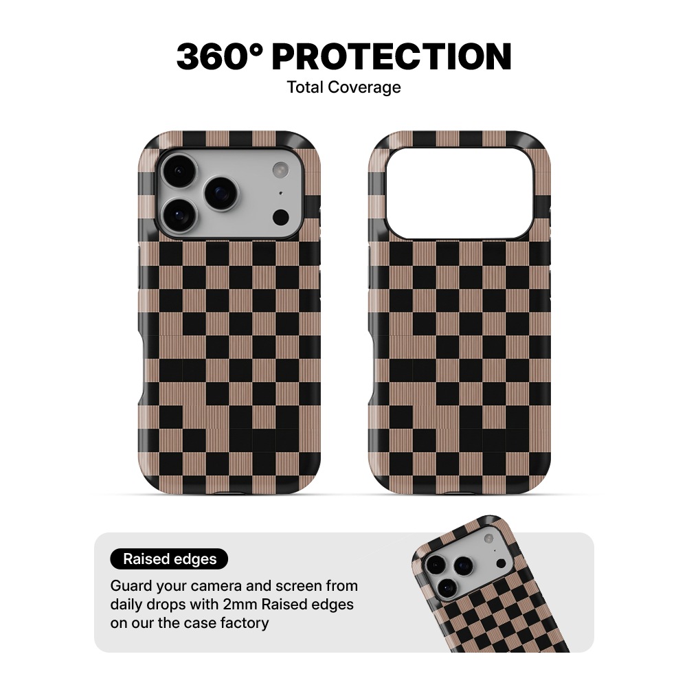 Mocha Vibe Checkered Phone Case