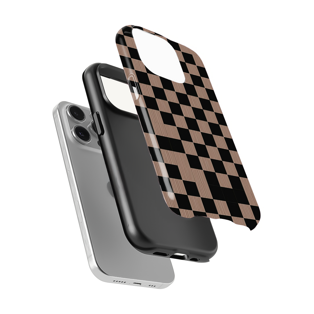 Mocha Vibe Checkered Phone Case