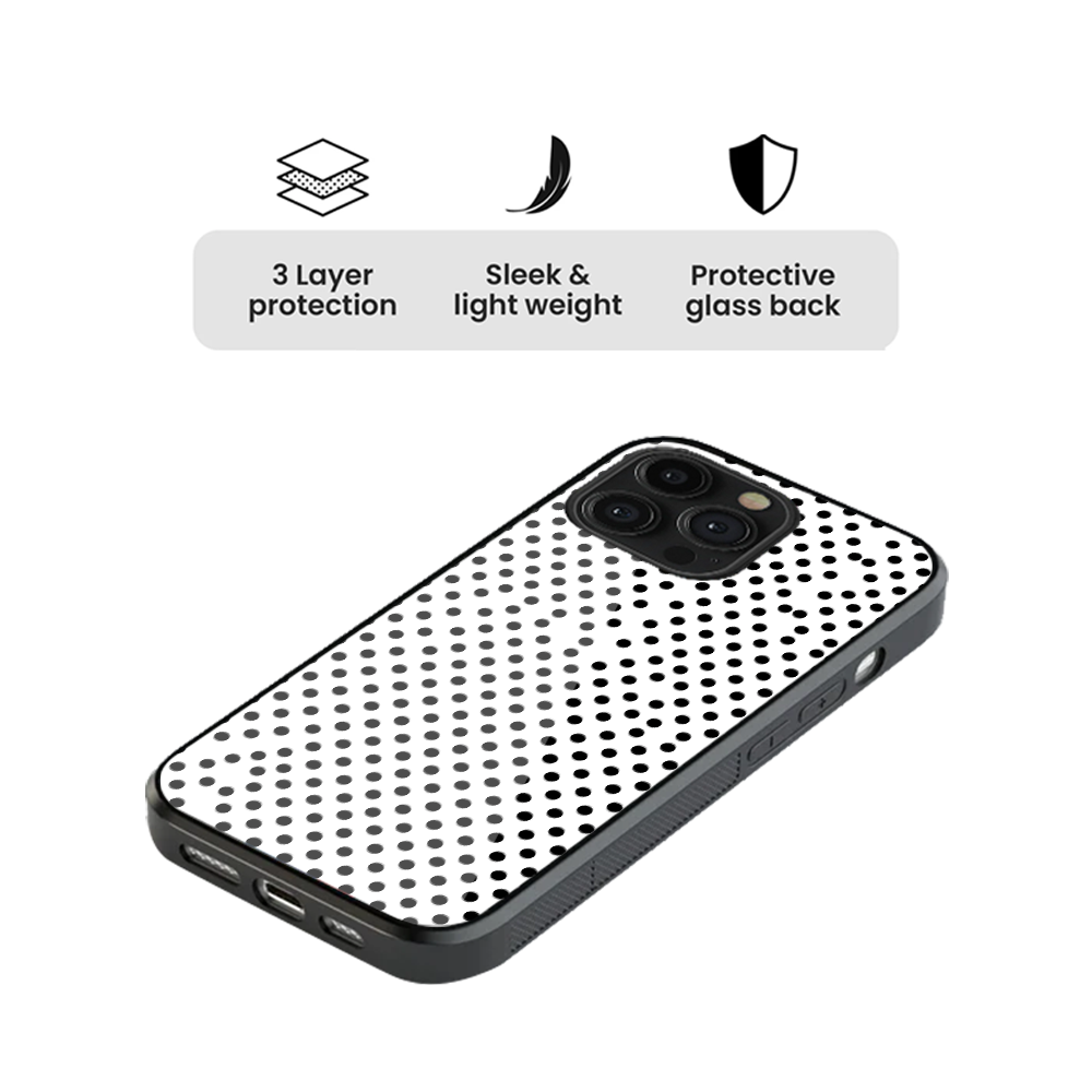 Polka Dot | White & Black I Phone Case