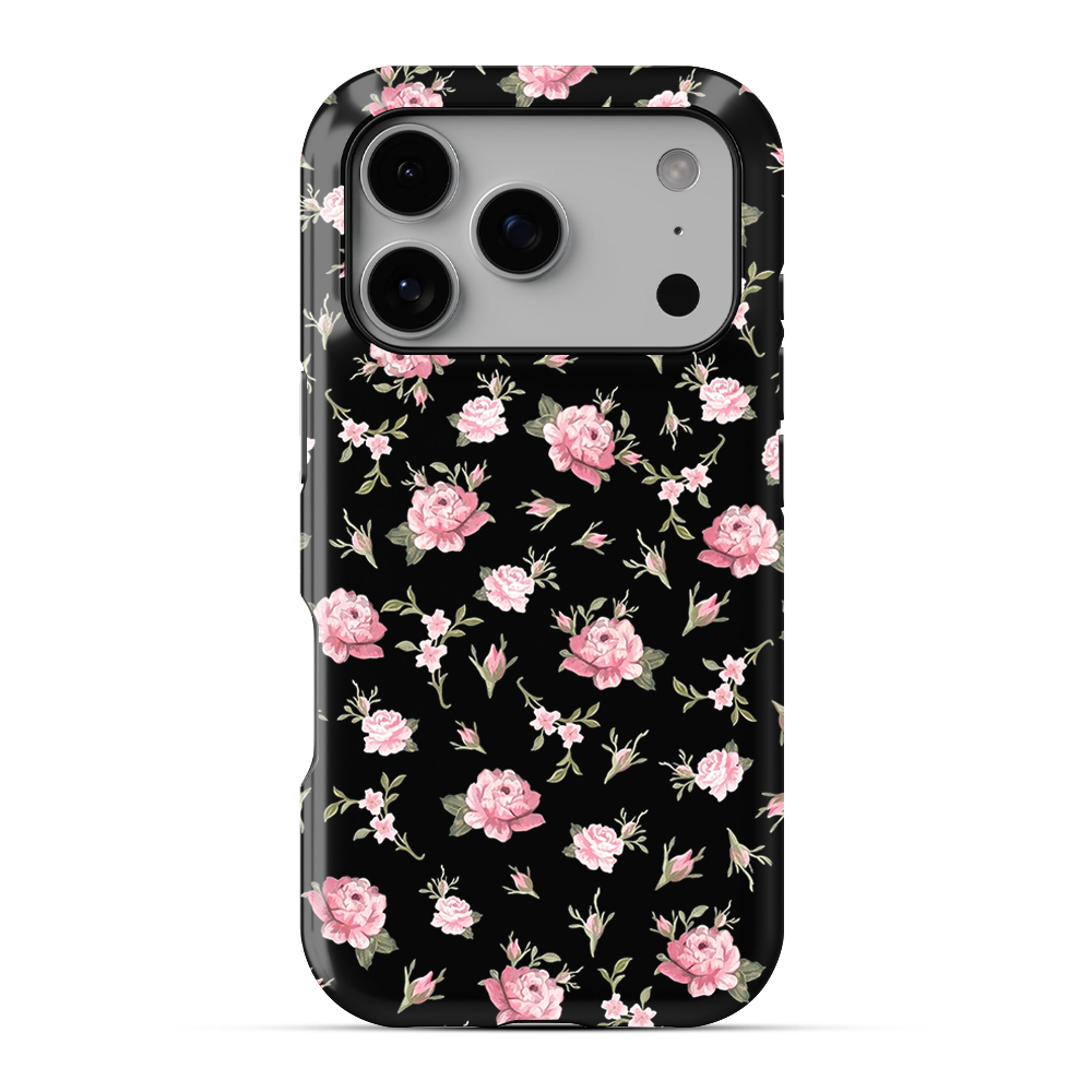 Black & Pink Floral Phone Case