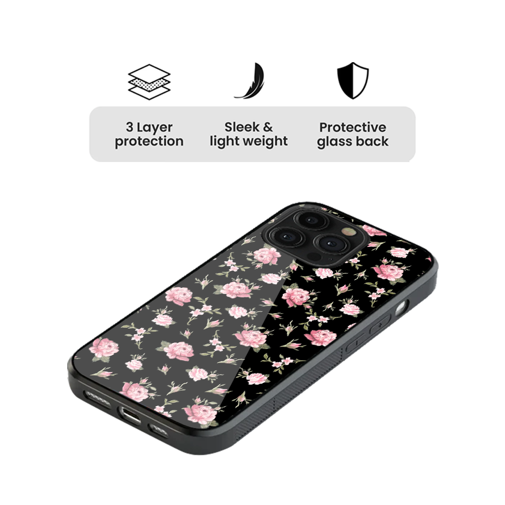 Black & Pink Floral Phone Case