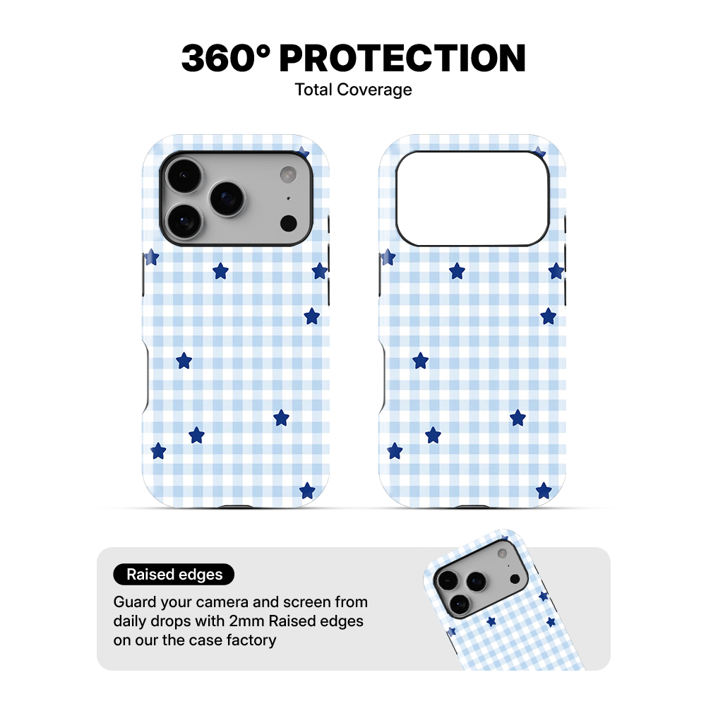 Checkered | Blue & White - I Phone Case