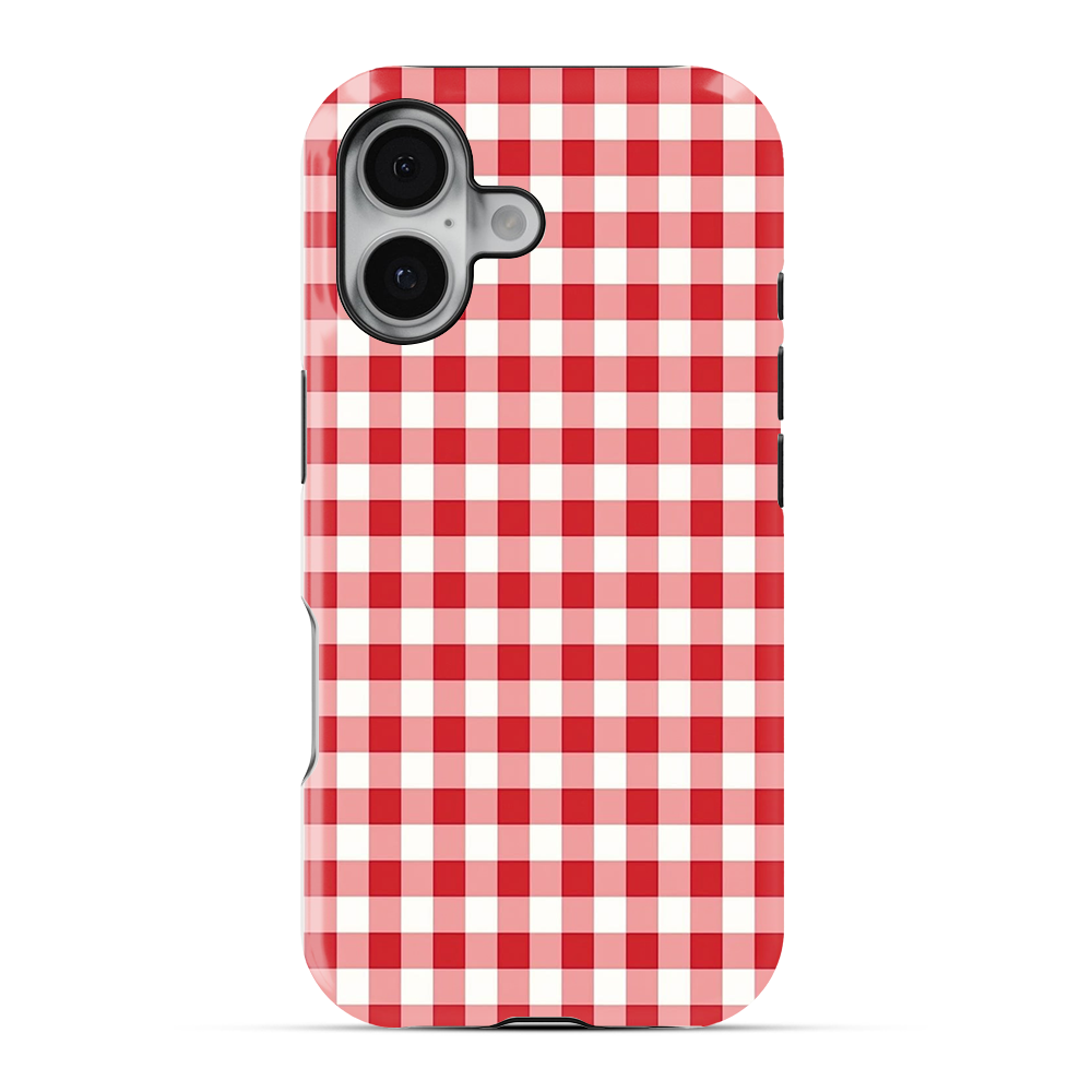 Checkered |Red & White Phone Case