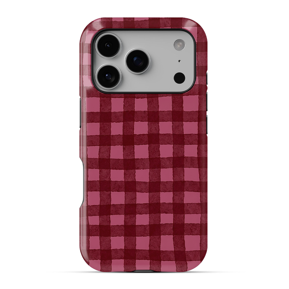 Checkered | Burgundy Phone Case
