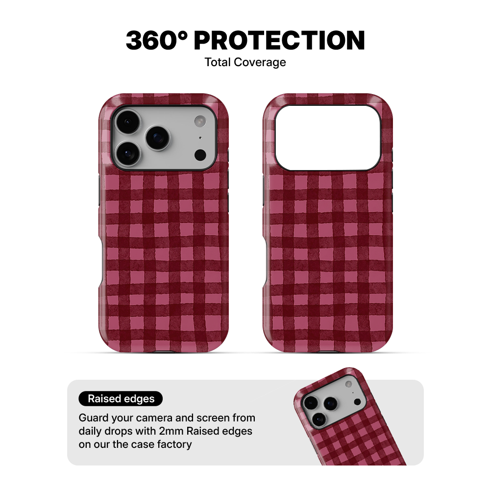 Checkered | Burgundy Phone Case