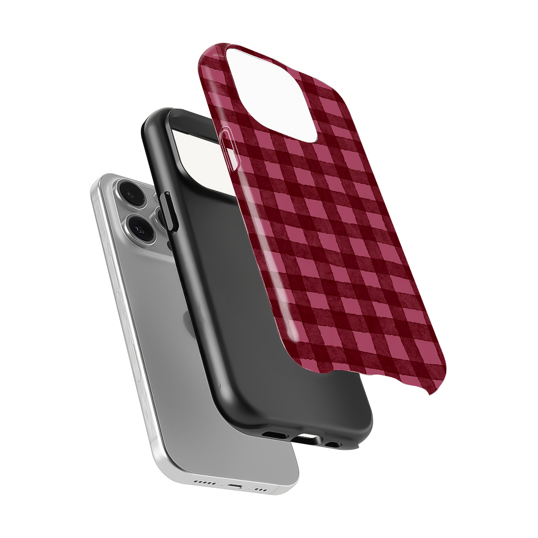 Checkered | Burgundy Phone Case