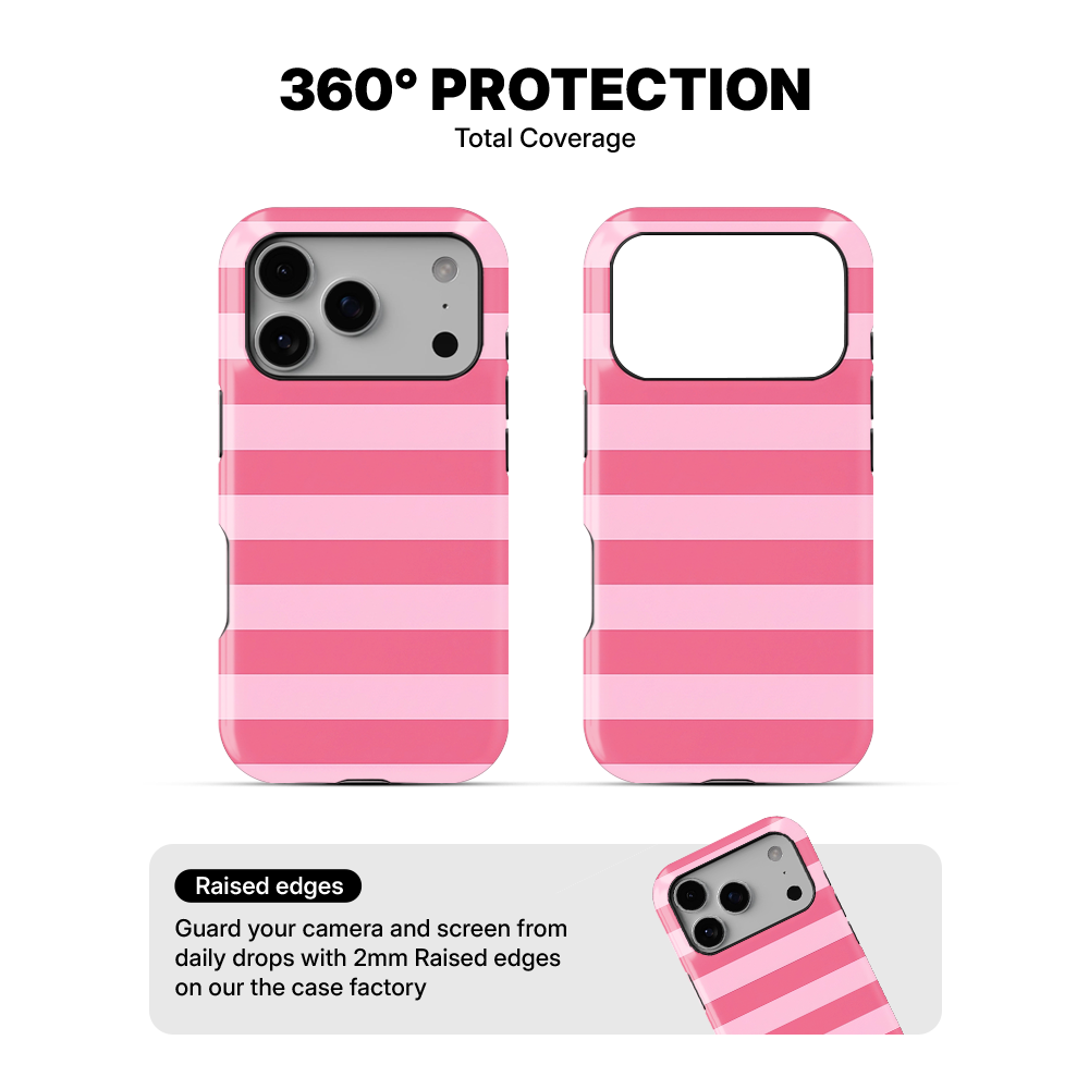 Striped | Pink & Baby Pink Phone Case
