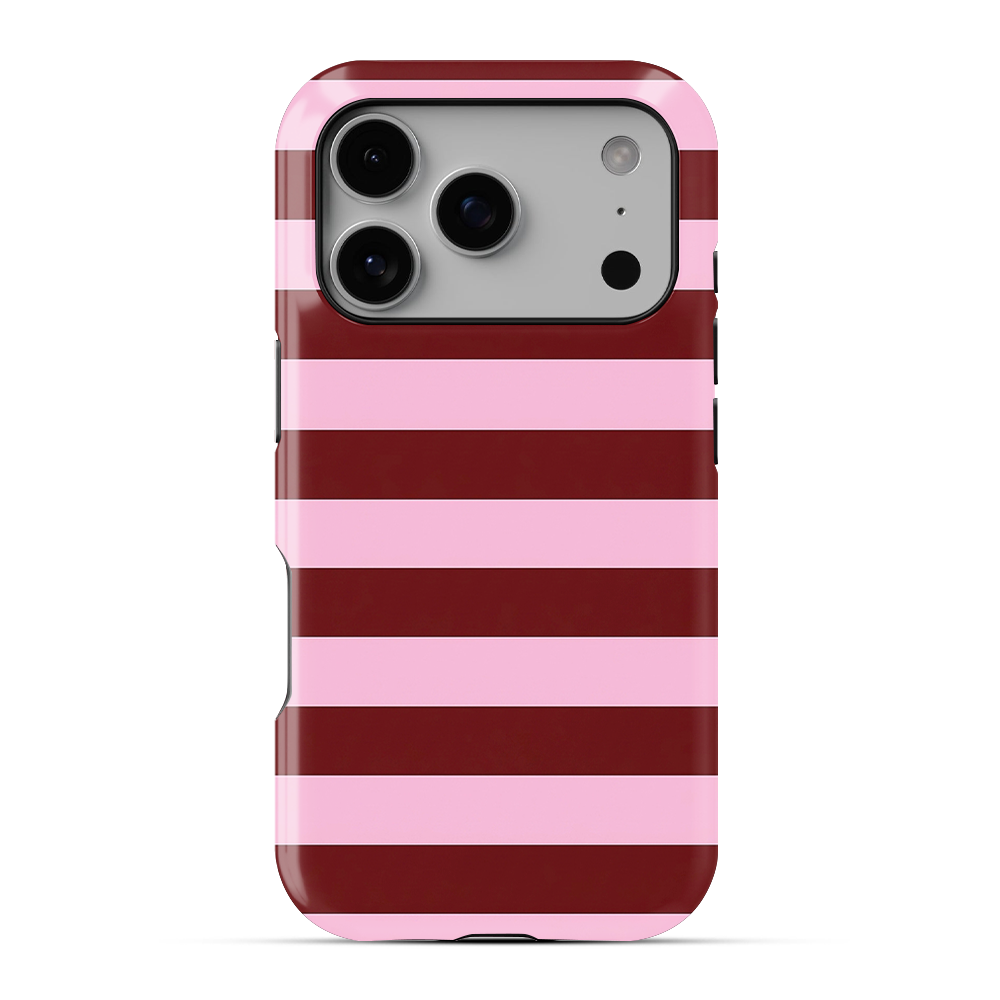 Striped | Burgundy & Pink Phone Case