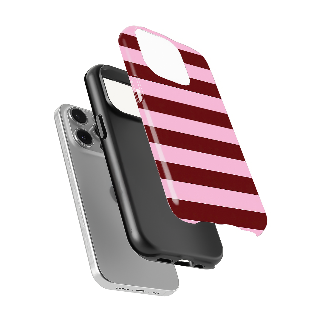Striped | Burgundy & Pink Phone Case