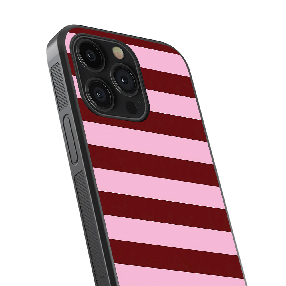 Striped | Burgundy & Pink Phone Case