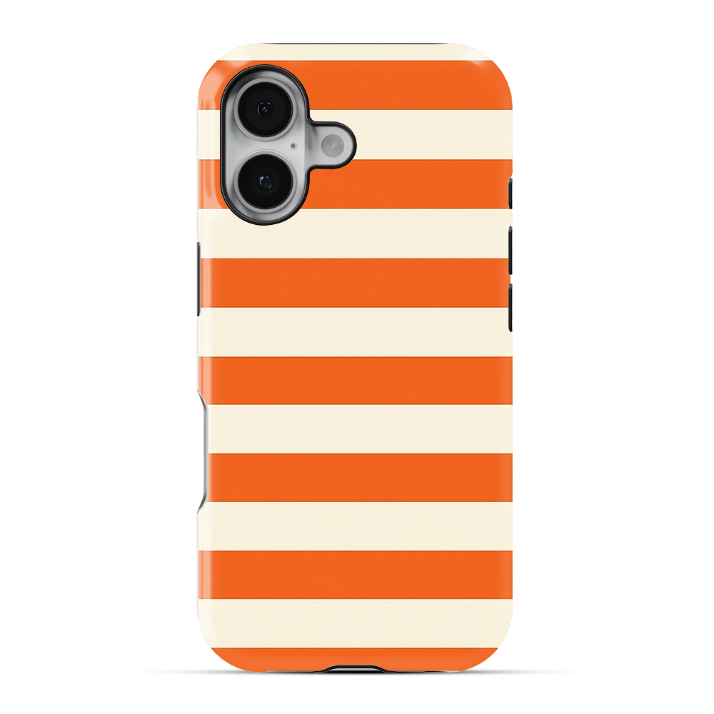 Striped | White & Orange Phone Case