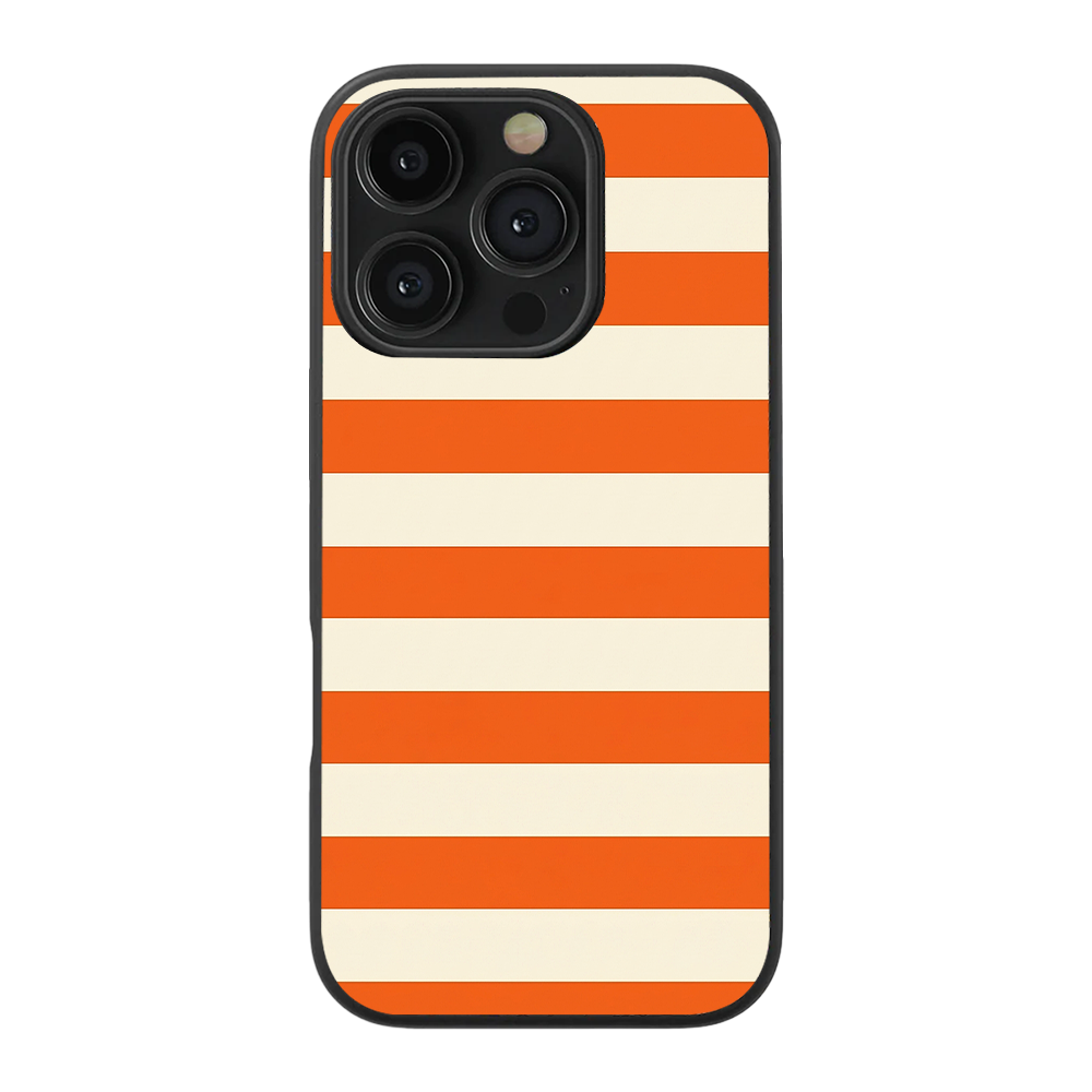 Striped | White & Orange Phone Case