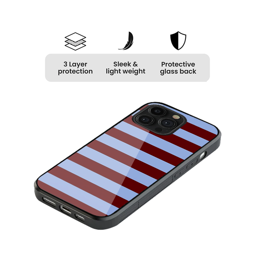 Striped | Blue & Burgundy Phone Case
