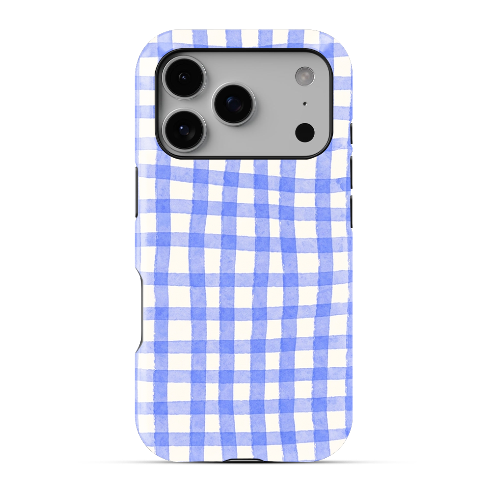 Checkered | Blue & White - III Phone Case