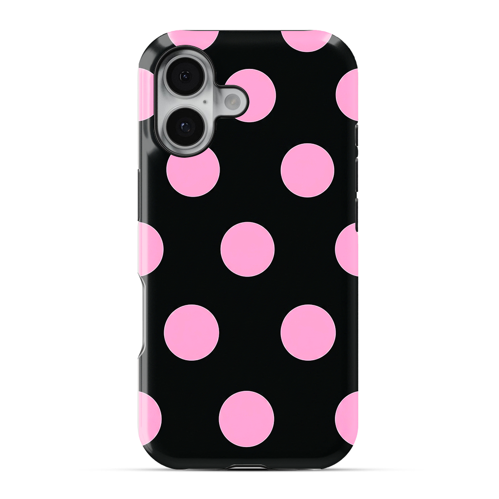 Polka Dot | Black & Pink Phone Case
