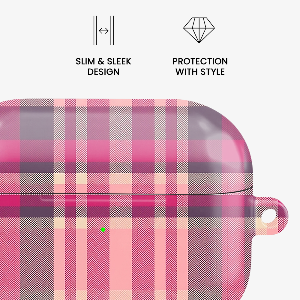 Gingham | Pink II Airpods Case