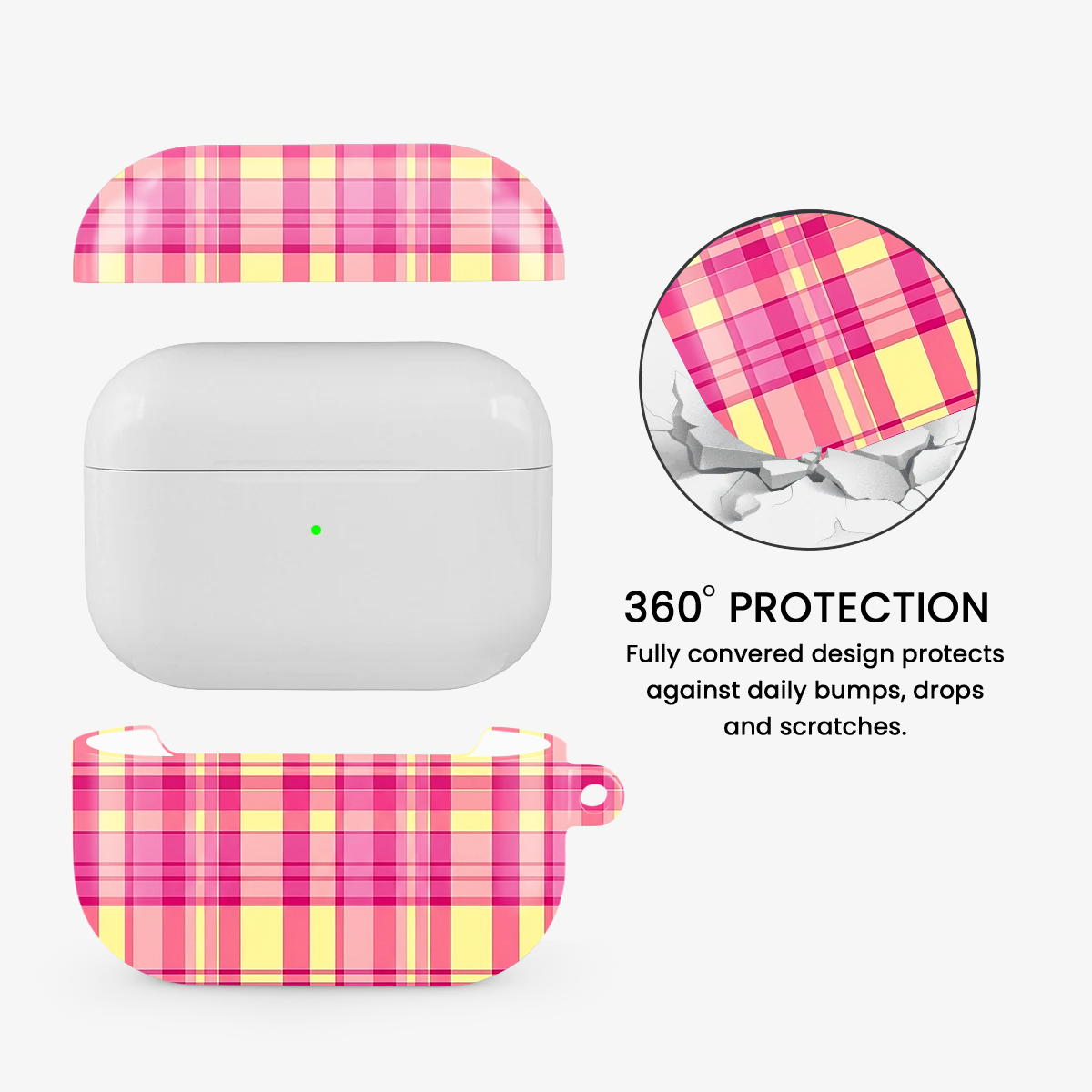 Gingham | Pink & Yellow Airpods Case