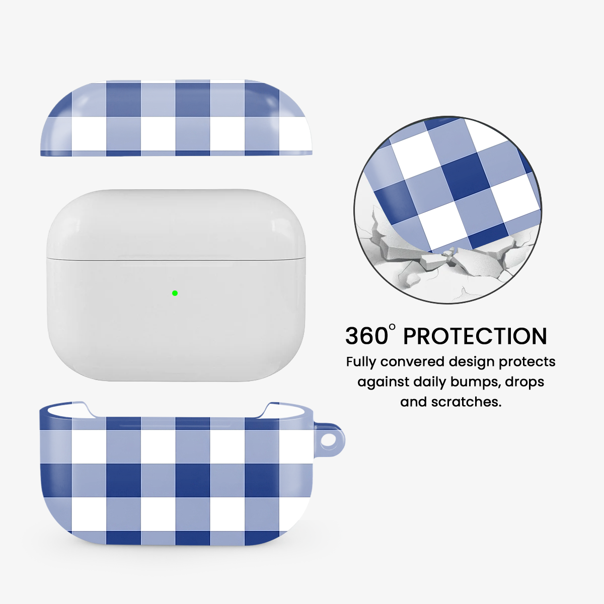 Gingham | Blue & White - VI Airpods Case