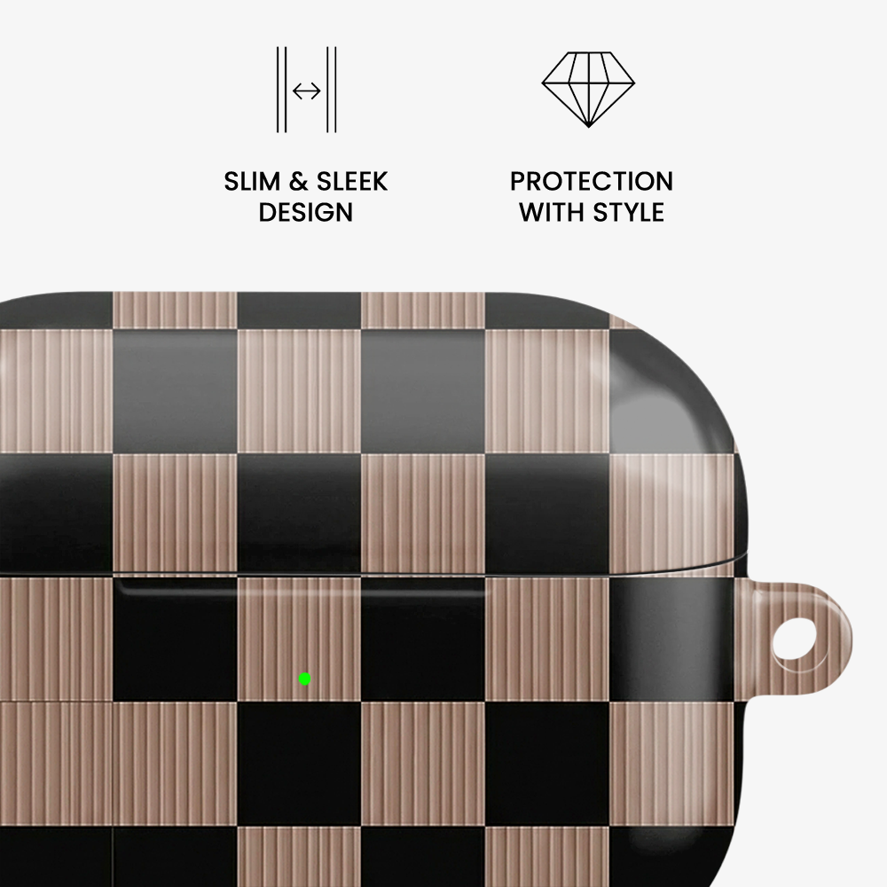 Mocha Vibe Gingham Airpods Case