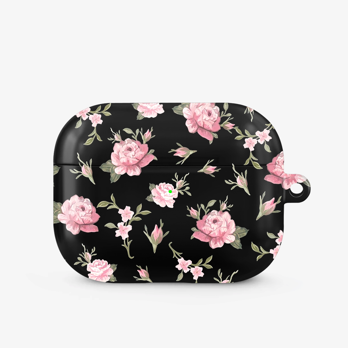Black & Pink Floral Airpods Case
