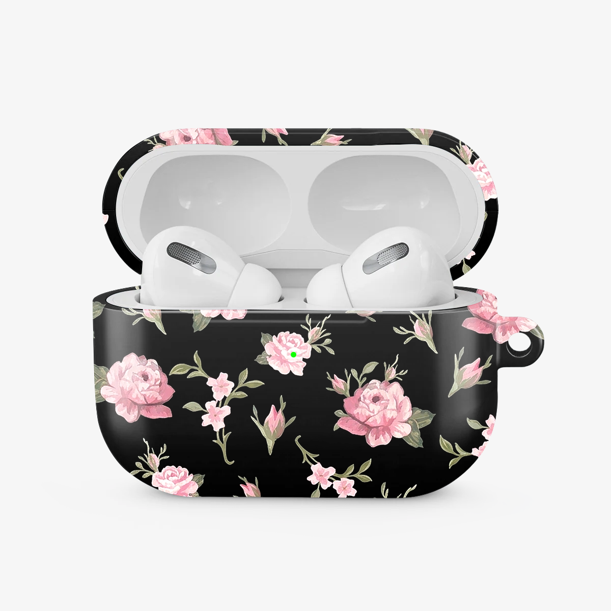 Black & Pink Floral Airpods Case