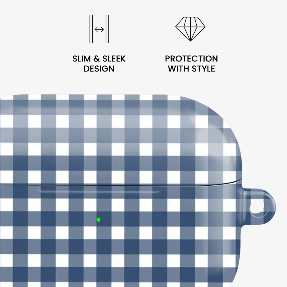Gingham | Blue & White - V Airpods Case