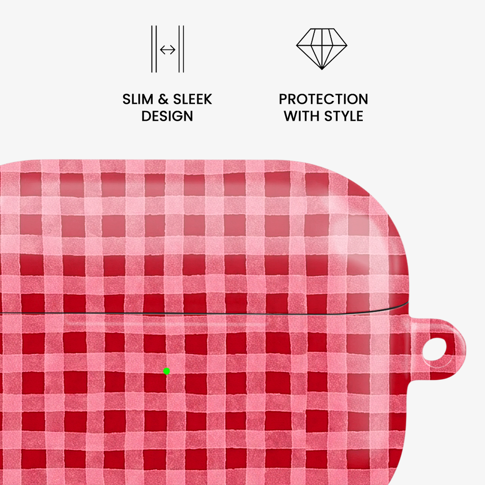 Gingham | Cottage Red Airpods Case